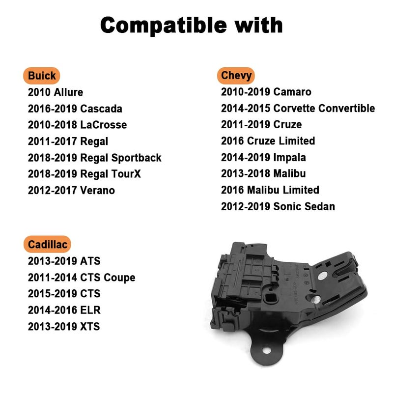 HY-SPEED Trunk Latch Lock Actuator Compatible with 2010-2019 Cruze Impala Malibu Sonic Corvette Camaro Regal LaCrosse Verano Allure ATS CTS ELR XTS 13501988 940-108 - Image 2